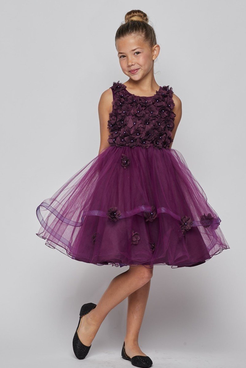 purple dresses flower girl